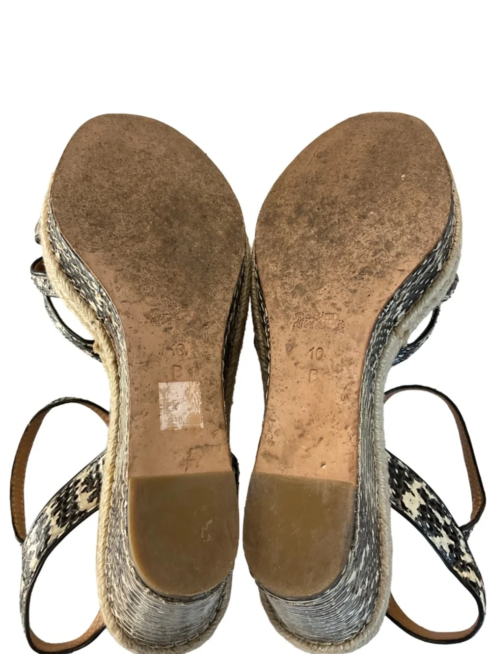 COACH Helen Python Espadrilles Wedge Sandals